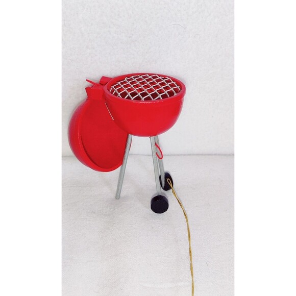 Vintage Christmas Ornament Lot BBQ Grill, Lawn Mower, Garage Sale Sign Pre Owned - Picture 5 of 16